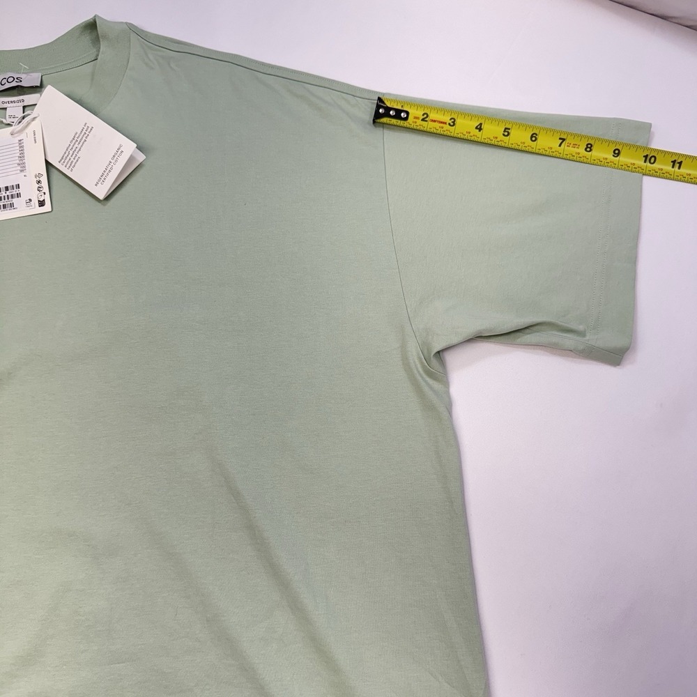NEW COS Women's L / XL Oversized Tee Tshirt 100% Organic Cotton Boxy Green - Picture 13 of 13